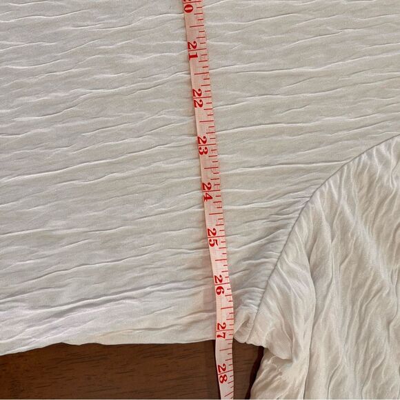 Anthony Richards White Crinkle Textured 3/4 Sleeve Boho Tunic Top Fits XL–XXL - Picture 6 of 7